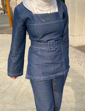 Load image into Gallery viewer, Denim belted top
