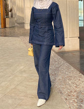 Load image into Gallery viewer, Denim belted top

